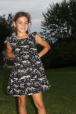 Glow In The Dark Dino Peasant Dress