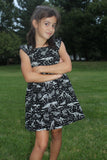 Glow In The Dark Dino Peasant Dress