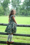 Fall Deer Peasant Dress