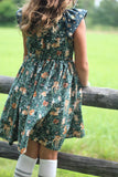 Fall Deer Peasant Dress