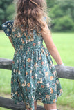 Fall Deer Peasant Dress