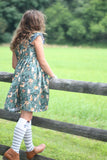 Fall Deer Peasant Dress