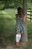 Fall Deer Peasant Dress