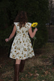 Natural Sunflower Peasant Dress