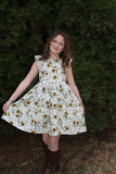 Natural Sunflower Peasant Dress