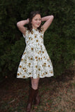 Natural Sunflower Peasant Dress