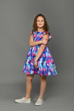 Pink Undulate Peasant Dress