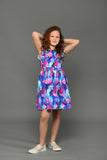 Pink Undulate Peasant Dress
