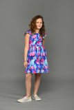 Pink Undulate Peasant Dress