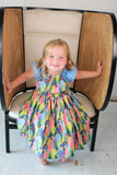 Psychedelic Forest Peasant Dress