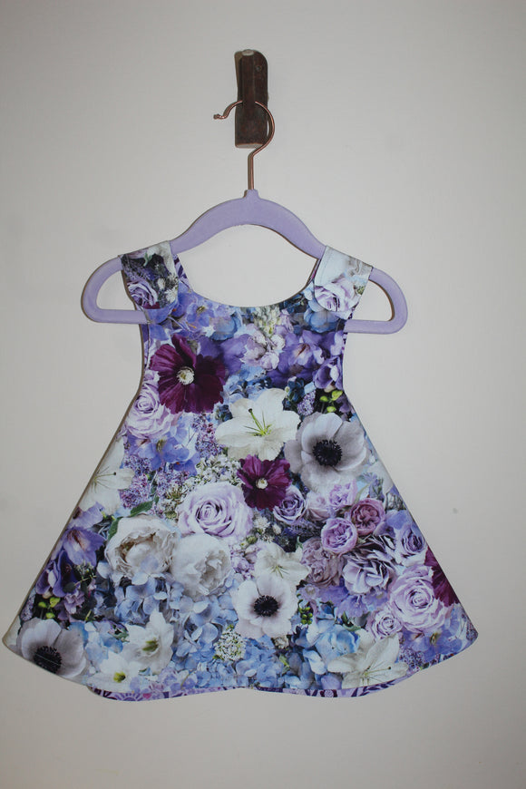 Blue Violet Bouquet Reversible Dress
