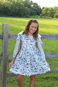 Light Forest Fawn Peasant Dress