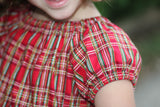 Peasant Dress - Classic Red Plaid