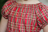 Peasant Dress - Classic Red Plaid