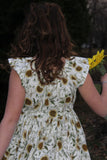 Natural Sunflower Peasant Dress